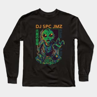 DJ SPC JMZ // Alien DJ // Funny Martian Disc Jockey Long Sleeve T-Shirt